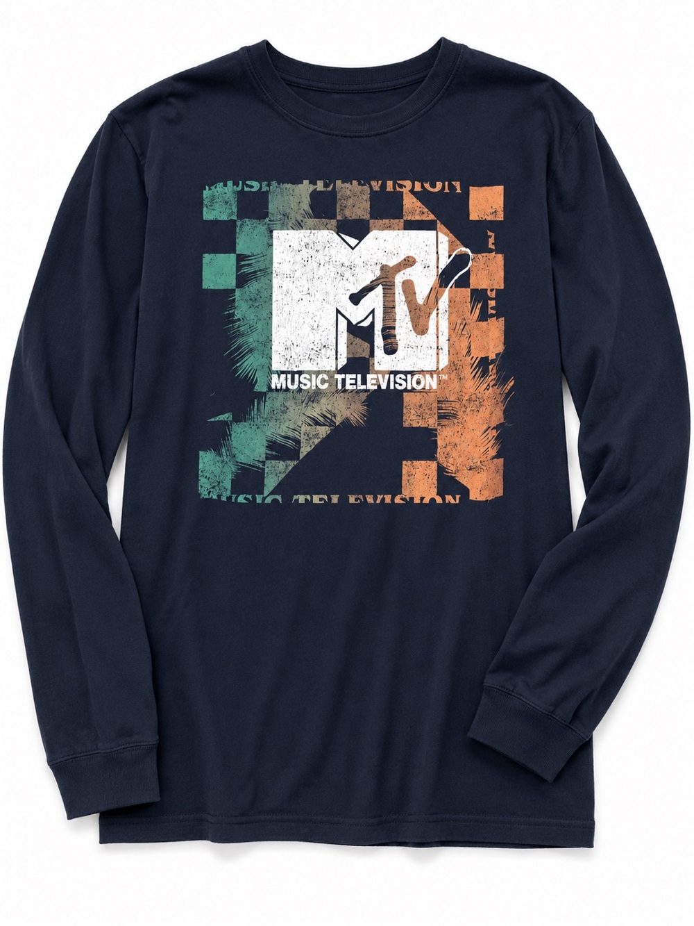 MTV Men's/Unisex Navy Long Sleeve Graphic Tee - Navy